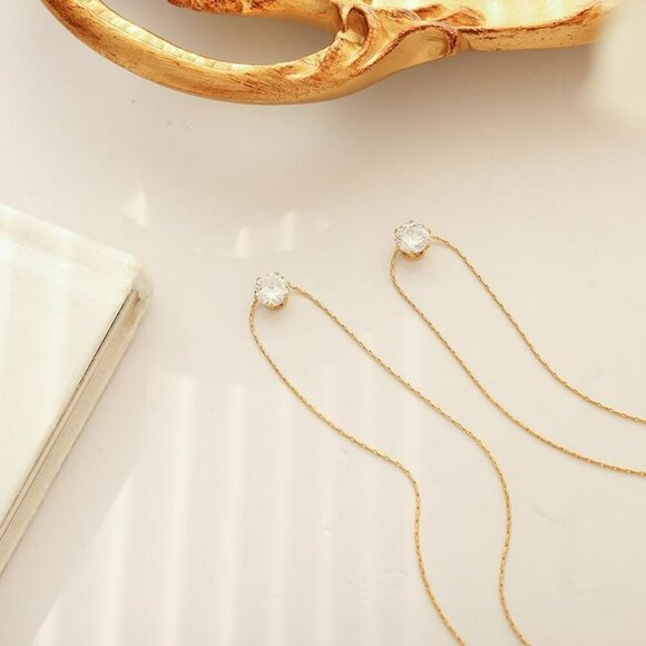 18K Gold Plated CZ Solitaire 0.9 Carat 6.2mm Pendant Necklace Crystal Da… - Picture 5 of 5